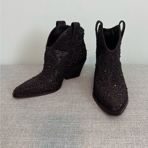 Jessica Simpson Black Sparkle Ankle Booties